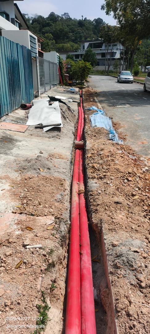 Pemasangan kabel underground 3 fasa di Jenjarom Selangor